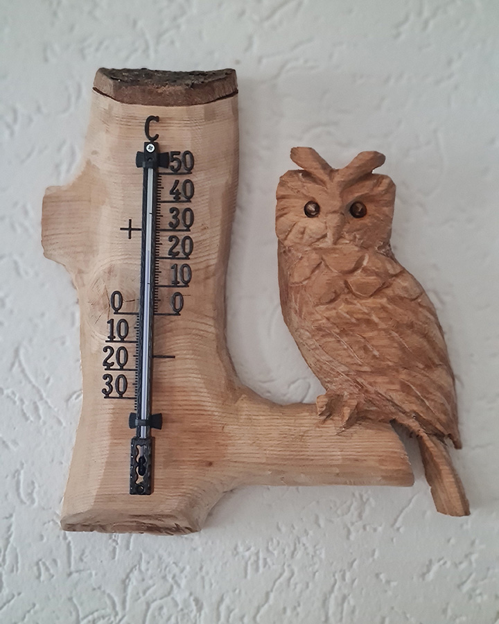 Thermometer mit Eule